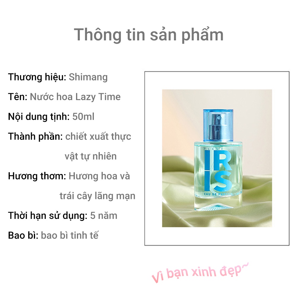 Nước hoa từ hương hoa thực vật nhẹ nhàng cho nam và nữ 50ml