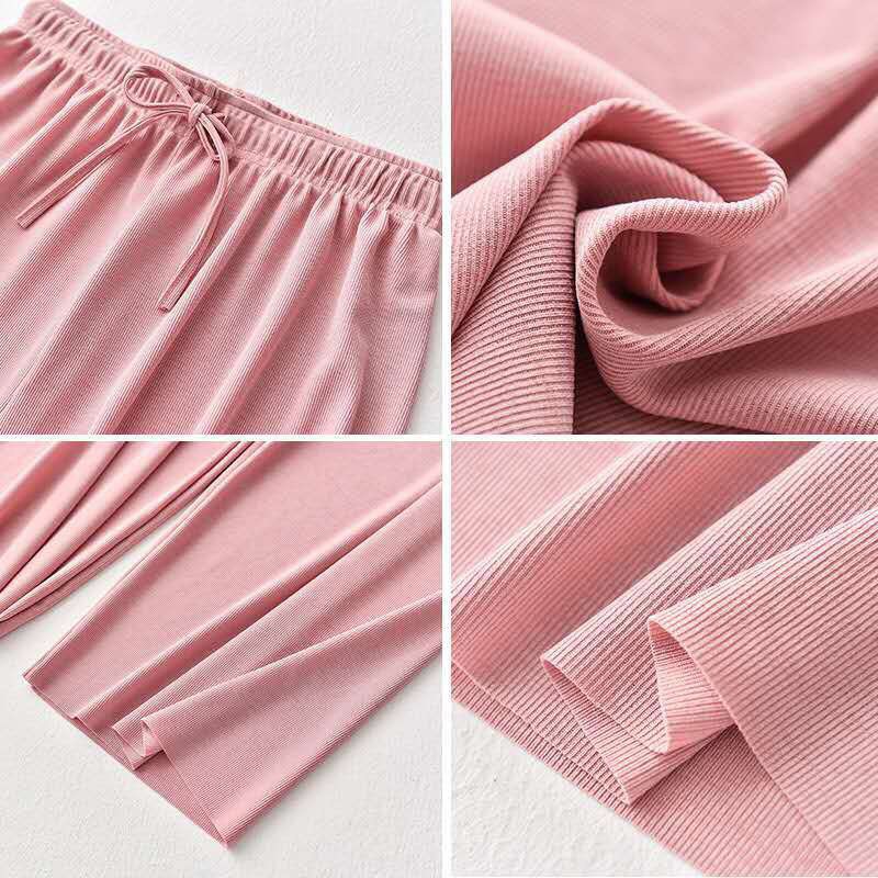 Quần ống rộng Culottes phong cách Ulzzang vải gân tăm cực kì thoáng mát QO02