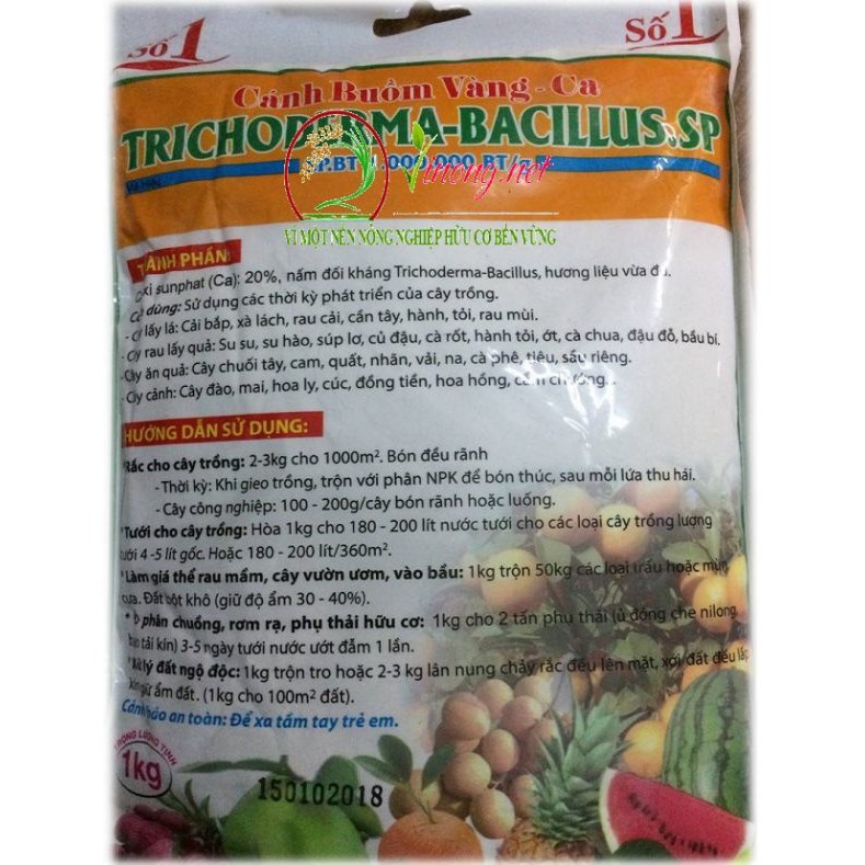[SIEURE] [siêu rẻ] NẤM ĐỐI KHÁNG TRICHODERMA-BACILLUS.SP GÓI 1KG [shop yêu thích] hàng đẹp, phân phối chuyên nghiệp.