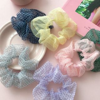 🌷CỘT TÓC SCRUNCHIE HỌA TIẾT CARO TRONG SIÊU XING🌷