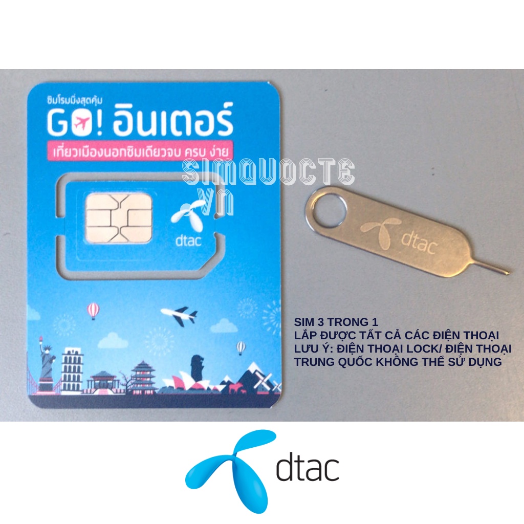Sim Du Lịch 78 Nước Dubai Thổ Nhĩ Kỳ Ai Cập Châu Âu Châu Mỹ DTAC GO INTER