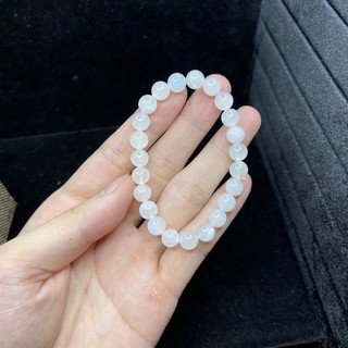 Vòng Tay Phong Thuỷ Đá Mặt Trăng Trắng Ánh Xanh
