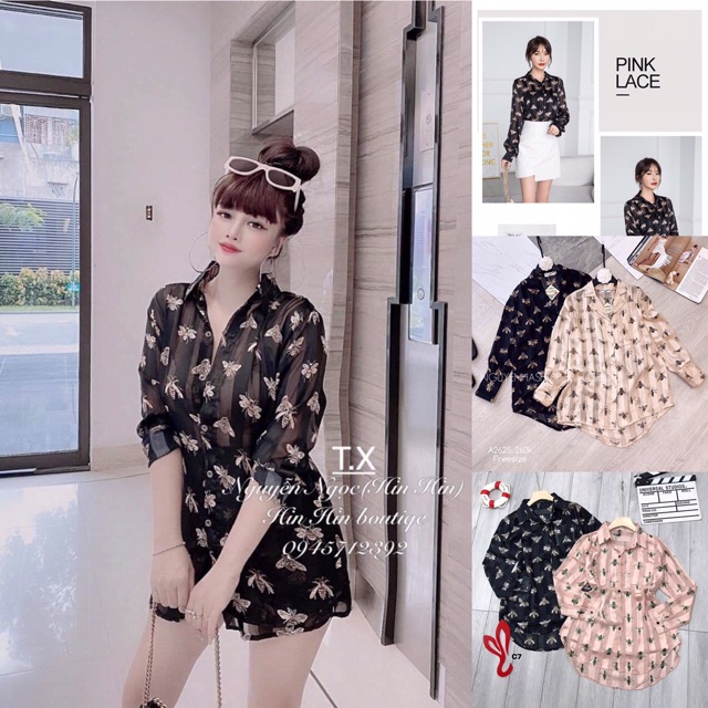 Áo sơ mi lụa ong