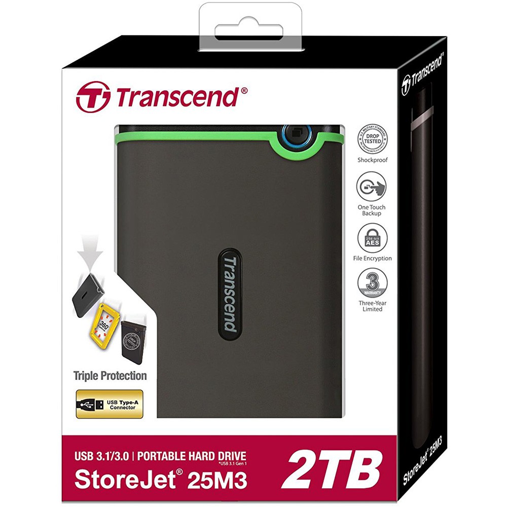 Ổ cứng di động transcend storejet slim 25m3s 2tb ts2tsj25m3s - ảnh sản phẩm 3