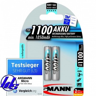 Pin sạc AAA Ansmann Mignon 1100mAh - Vỉ 2 viên