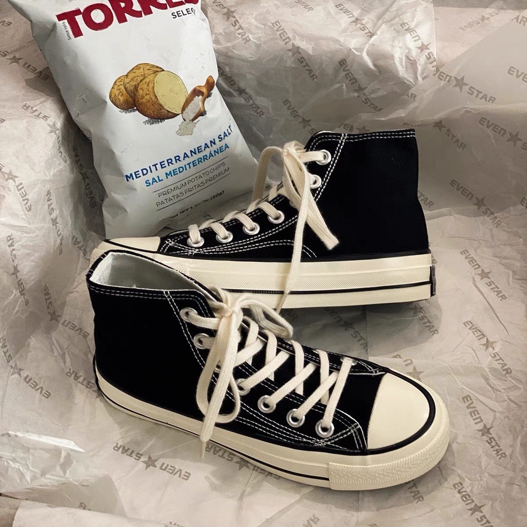 Giày Thể Thao, Giày Sneaker mẫu CV All Star cổ cao - Nam Nữ Đen - Trắng Bản Siêu Cấp 2022