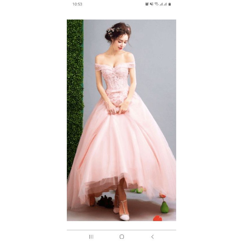 Đầm dạ hội lưới hồng cực xinh