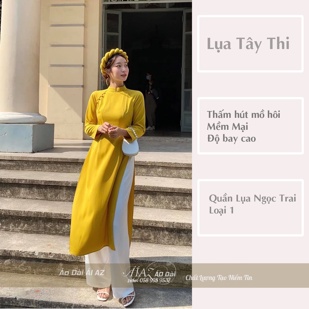 Áo Dài Cách Tân Nữ Cổ Cao Tay Dài NB01