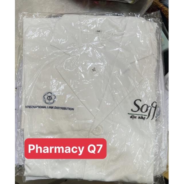 GIÁ HỖ TRỢ - ÁO ĐẸP Áo Blouse DƯỢC SĨ SINH VIÊN có Logo của công ty Dược, ngắn tay, dài ngang mông đủ Size