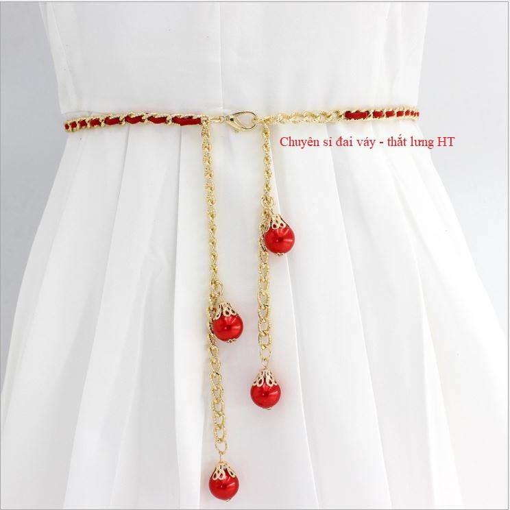 Đai váy belt đầm XÍCH RƠI 4 HẠT xinh