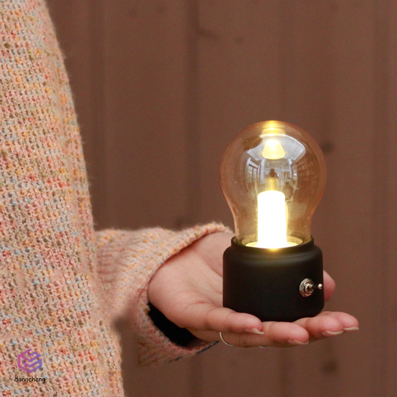 Đèn ngủ bóng LED sạc USB để bàn trang trí phòng ngủ phong cách vintage