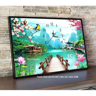 Tranh đính đá đồng hồ df2704