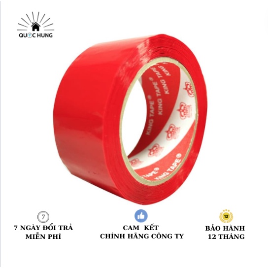 Băng keo đóng hàng màu đỏ loại tốt 48mm-Hàng chính hãng