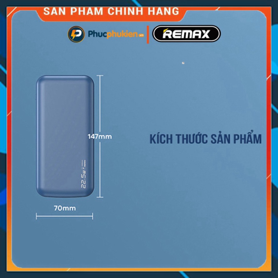 TỐT NHẤT Sạc dự phòng không dây 20000mah chính hãng Remax RPP 207 sạc không dây 15w và 3 cổng sạc nhanh iPhone 20w Phúc