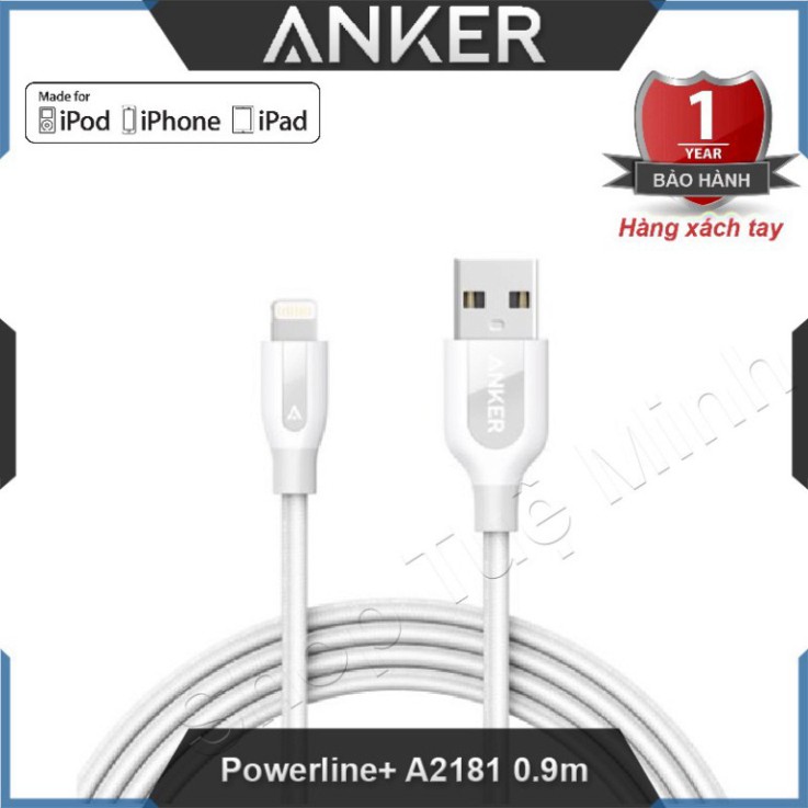 HÓT SALE Cable Lightning Anker Powerline+ A8121 0.9m - Cable sử dụng cho iPhone iPad HÓT SALE