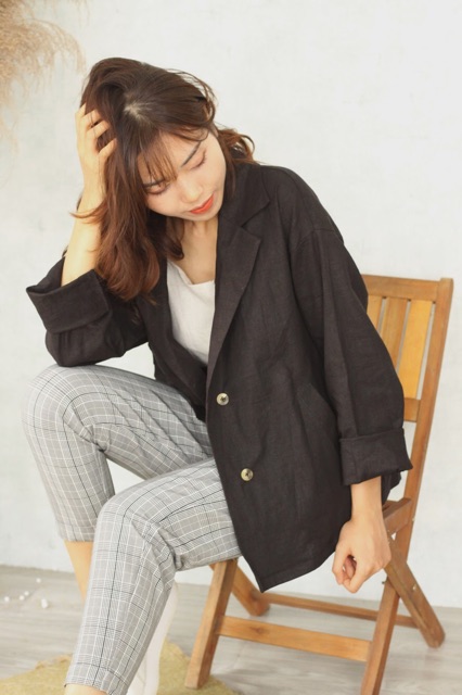 BLAZER LINEN BỐ ĐEN | BigBuy360 - bigbuy360.vn