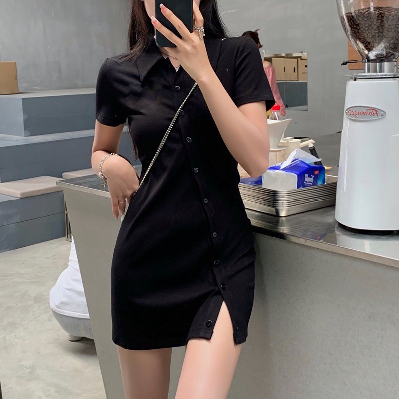 Váy cổ bẻ cúc RUBY Chất bo hàng dầy, lên from chuẩn đẹp, phong cách trẻ trung cá tính