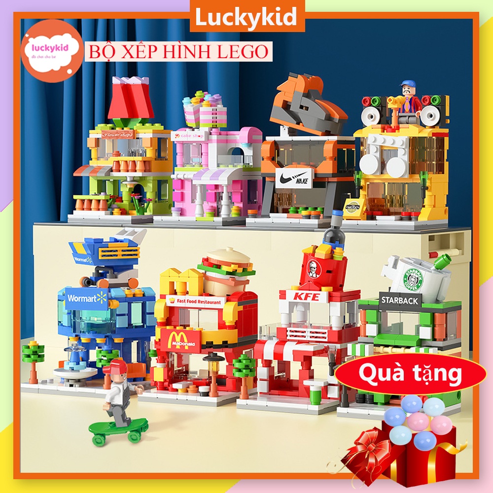 Đồ chơi xếp hình lắp ghép lego Luckykid Bộ đồ chơi lắp ráp ghép hình thông minh mô hình lego 3d nhiều chi tiết
