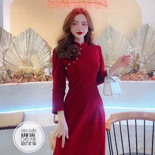 Bigsize Đầm sườn xám dài D678