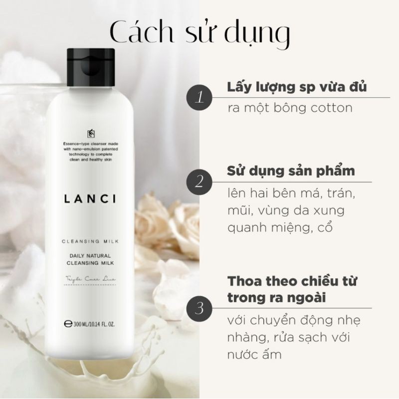 Sữa Tẩy Trang Đa Năng LANCI DAILY NATURAL CLEANSING MILK - 300ml