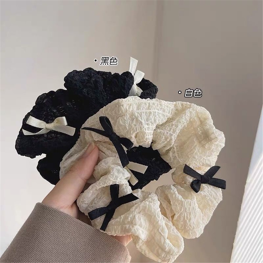 Dây Cột Tóc Cao Su Bản Lớn Hình Nơ Dễ Thương Đơn Giản Phong Cách Hàn Quốc Cho Nữ