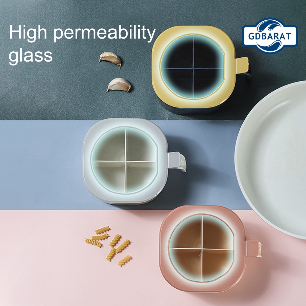 Hộp Đựng Gia Vị 4 Trong 1 Kèm Muỗng Tiện Dụng Cho Nhà Bếp