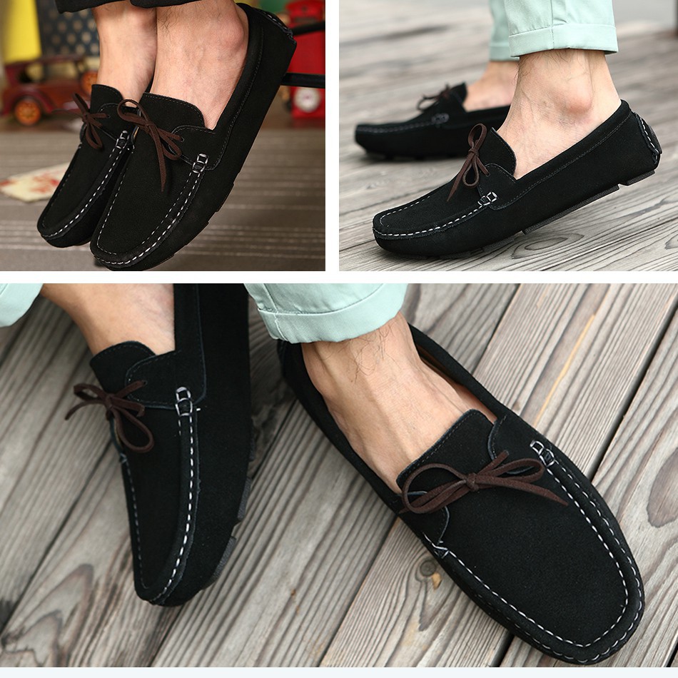 Giày da lộn chất liệu da bò thật thời trang sang trọng lịch lãm cho nam