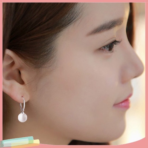 Đôi Khuyên Tai HìNh VòNg TròN PhốI HạT NgọC Trai Giả ThờI Trang Cho Nữ