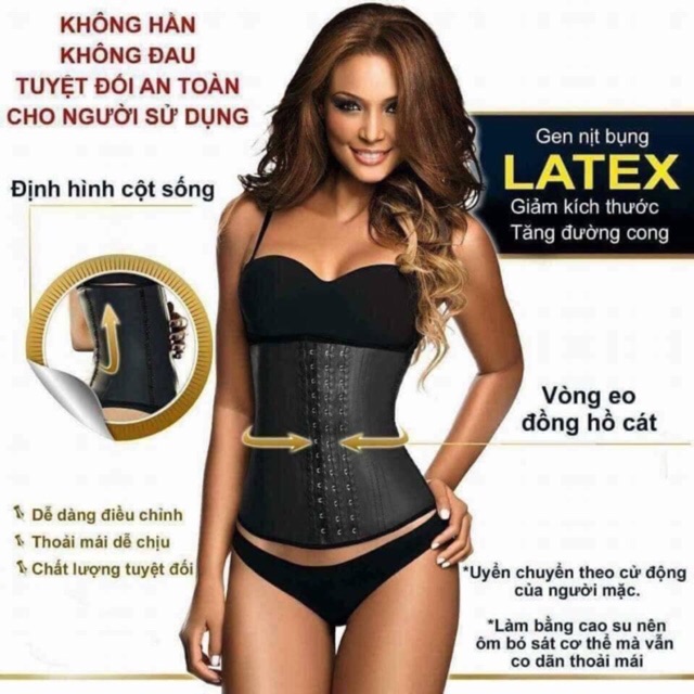 gen nịt bụng latex 9 xương nhập khẩu (kèm video sp)