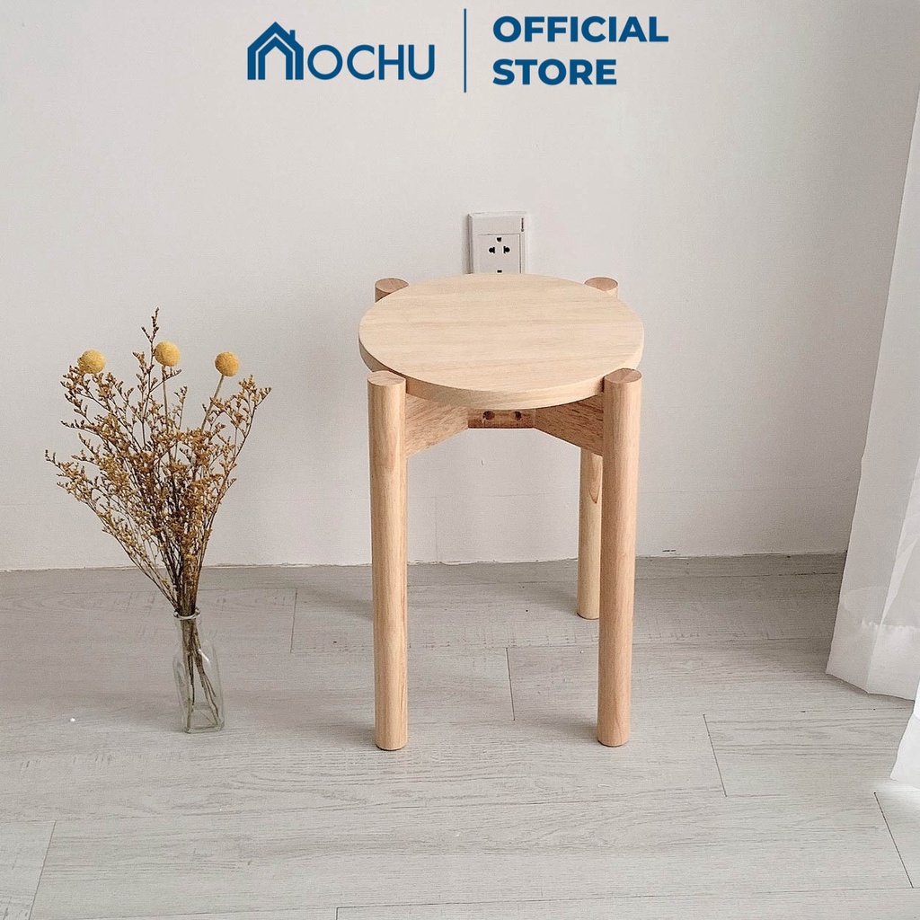 Ghế Đôn Gỗ Mặt Tròn Trang Điểm Làm Việc OCHU STOOL Nội Thất Decor Phòng Khách