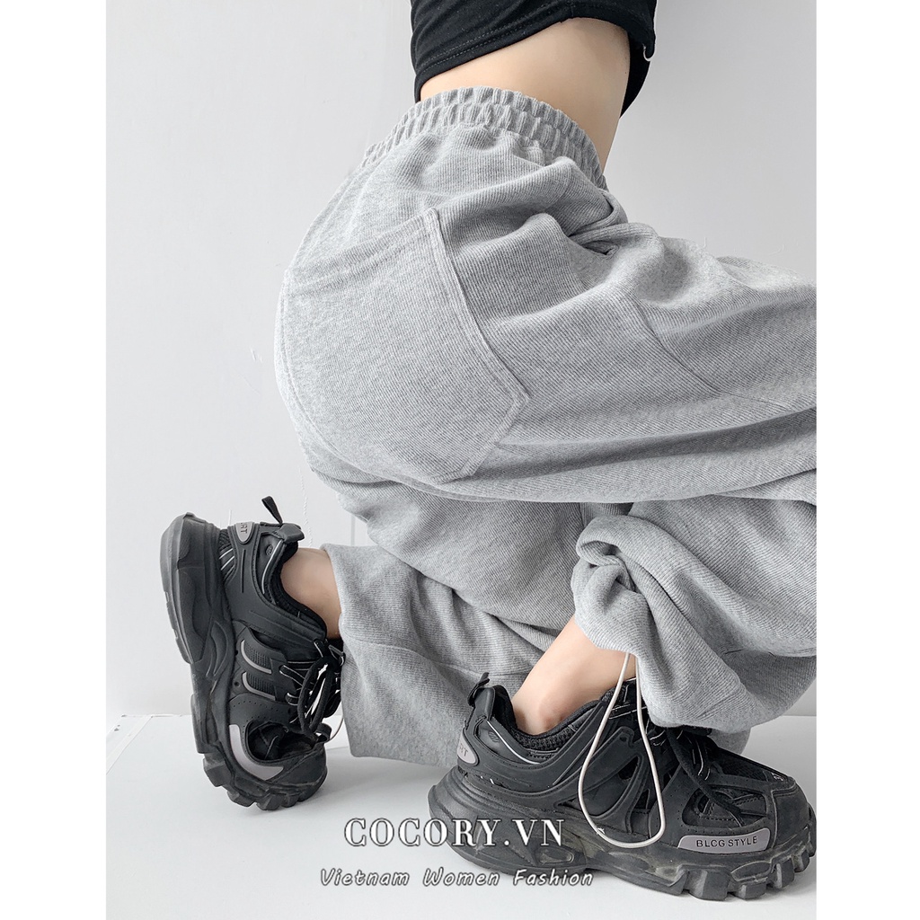 Cocory vn Quần Dài Ống Rộng Lưng Cao Thiết Kế Đơn Giản Thời Trang Cho Nữ