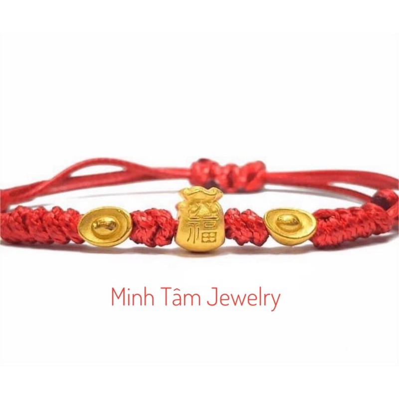 Charm túi tiền chữ phúc 24k,Túi tiền 24k mini-Minh Tâm Jewelry