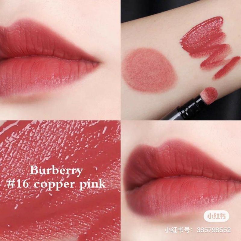 Son kem lì Burberry Lip Velvet Crush màu #16 Copper Pink - Trang điểm môi |  