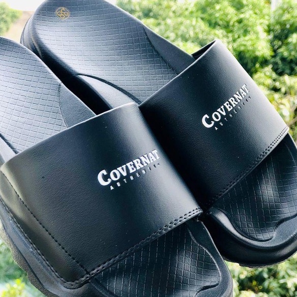 Dép 𝐂𝐎𝐕𝐄𝐑𝐍𝐀𝐓 ❤️FREESHIP + HỘP❤️ dép thể thao quai ngang nam nữ Covernat đế độn 4cm có tem mác, bao bì màu đen