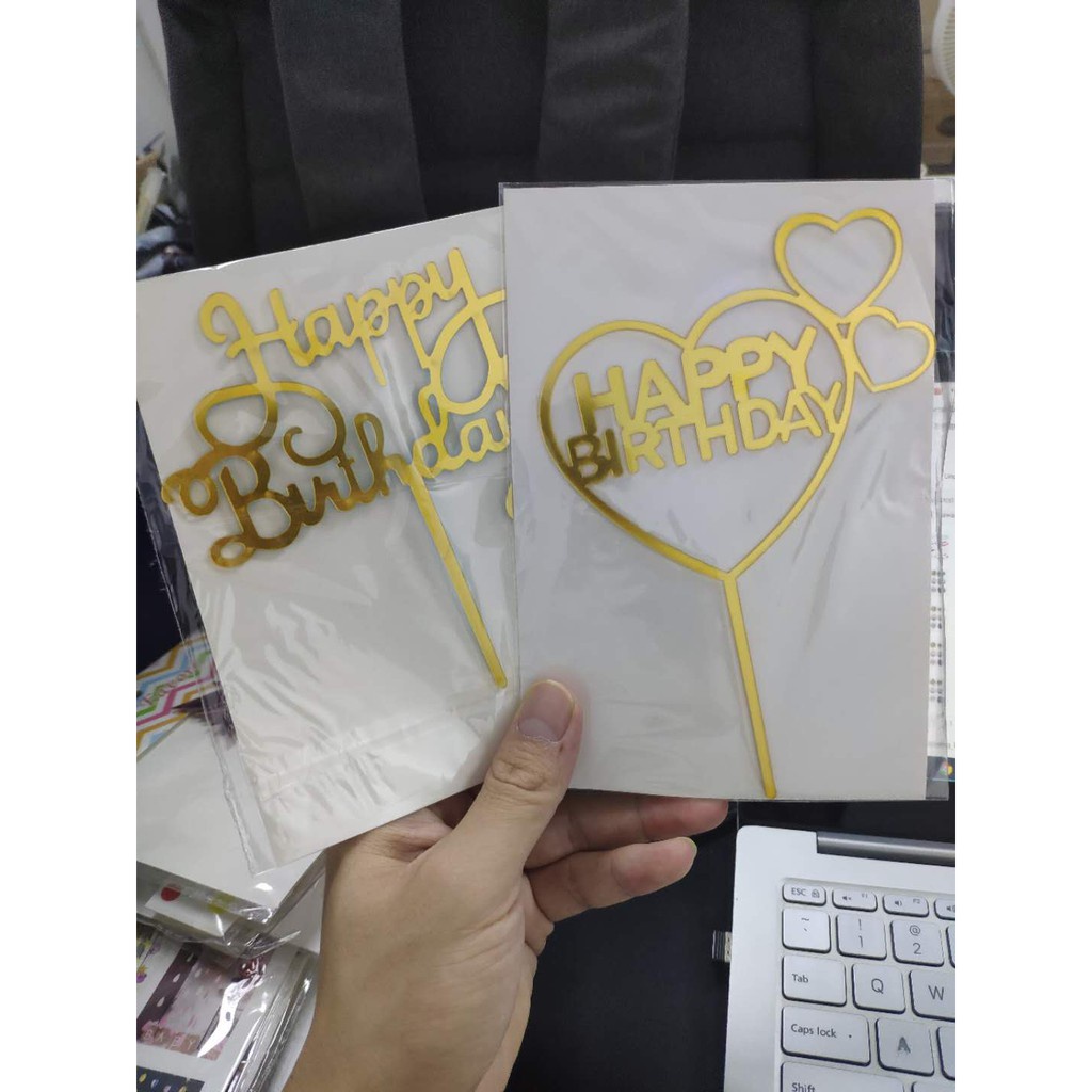 Thanh Cắm Trang Trí Bánh Kem In Chữ Happy Birthday Vui Nhộn Cho Tiệc Sinh Nhật