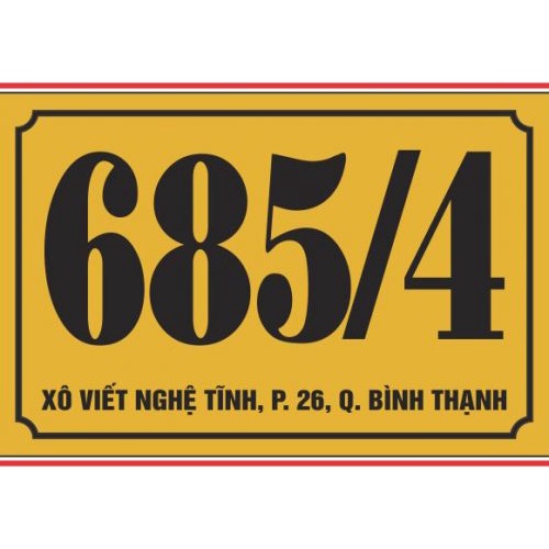 Bảng số nhà - biển số nhà Alu + meca nhiều kích thước ( tặng kèm băng keo 2 mặt hoặc khoan lỗ)