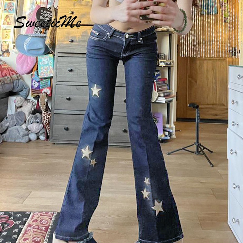 Quần Jeans Nữ Thêu Ngôi Sao Thời Trang Quyến Rũ 2022