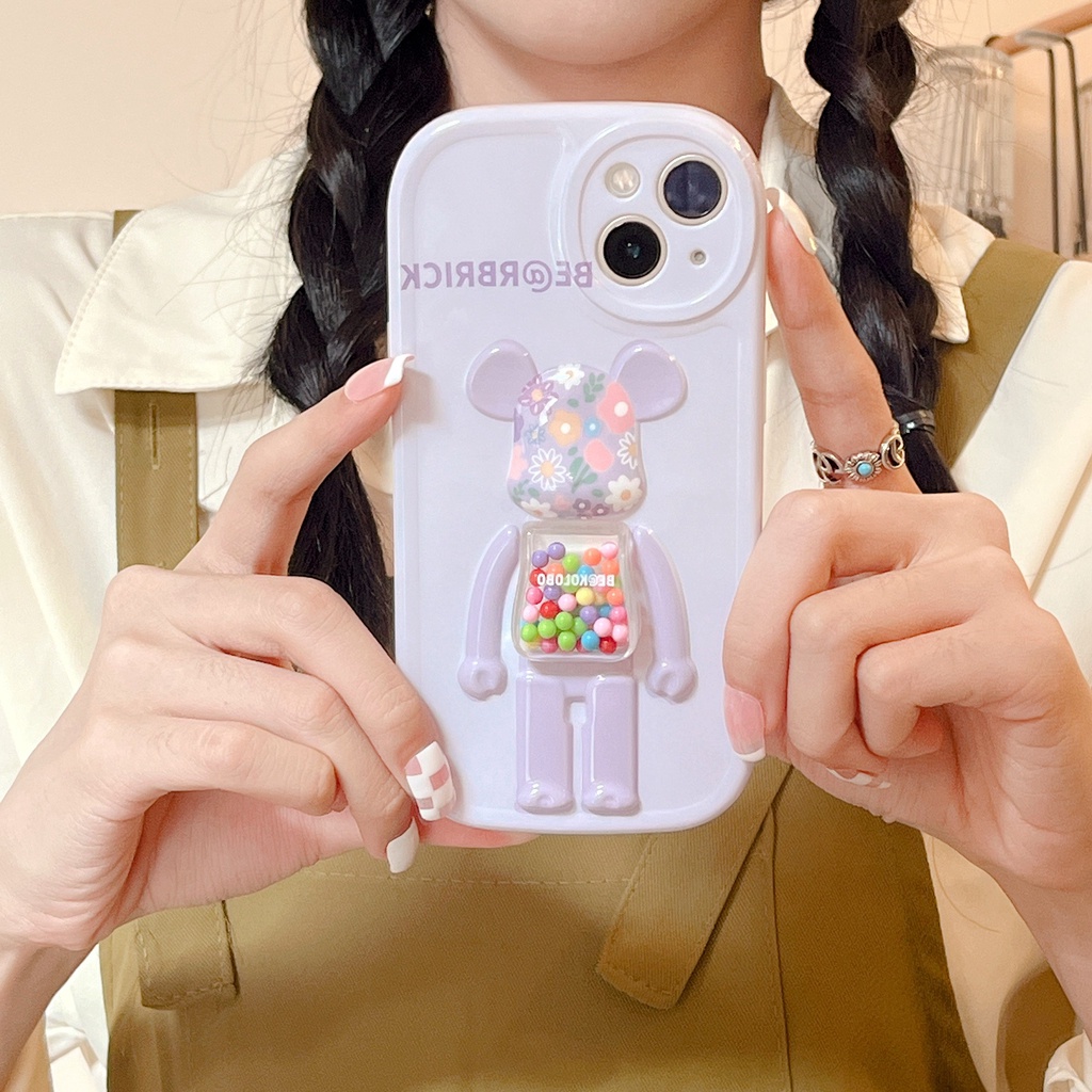 Ốp Điện Thoại TPU Silicon Mềm Trong Suốt Hình Bearbrick 3D Cho Iphone 11 12 13 Xr X Xs Pro Max Chống Sốc