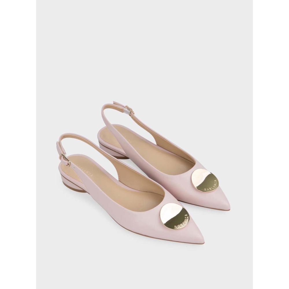 Giày Sandal nữ Slingback phối nơ kim loại BN0155 - SABLANCA