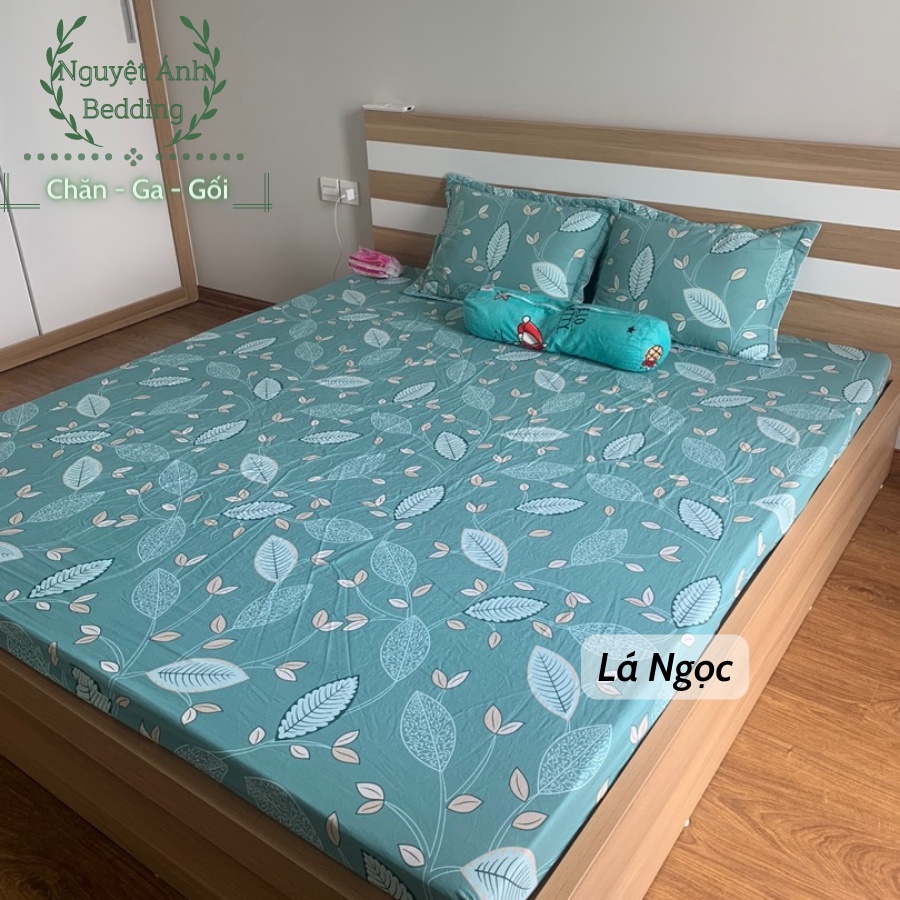 (FLASH SALE)Bộ ga giường 3 món Cao Cấp Cotton loại đẹp nhiều mẫu full size (Drap giường + 2 vỏ gối) - Mẫu Dương sỉ xanh