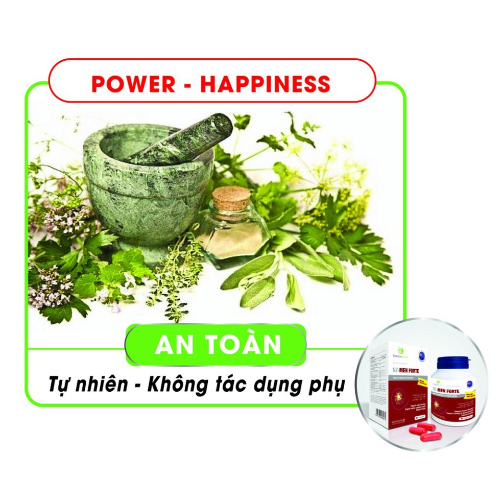 NZ–MEN FORTE- Hỗ trợ tăng cường sinh lý nam giới, giúp bổ thận, mạnh gân cốt, tăng chất lượng tinh trùng (60V)