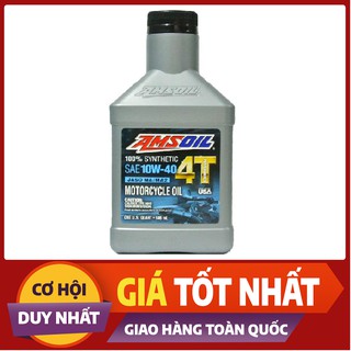 Nhớt Nhập Khẩu Nhớt Tổng Hợp [FREESHIP XTRA] Amsoil 4T 10W40 Dùng Cho Xe Số  Tổng Hợp 100% - 1 Lít