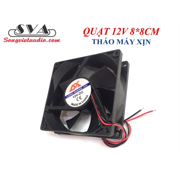 QUẠT TẢN NHIỆT AMPLI 12V 8*8 CM (HÀNG THÁO MÁY) - 1 CÁI