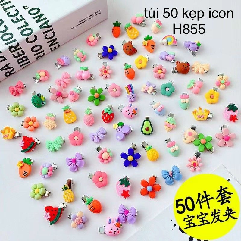 ❌❌SET 50 KẸP CỘT TÓC ICON SIÊU XINH CHO BÉ