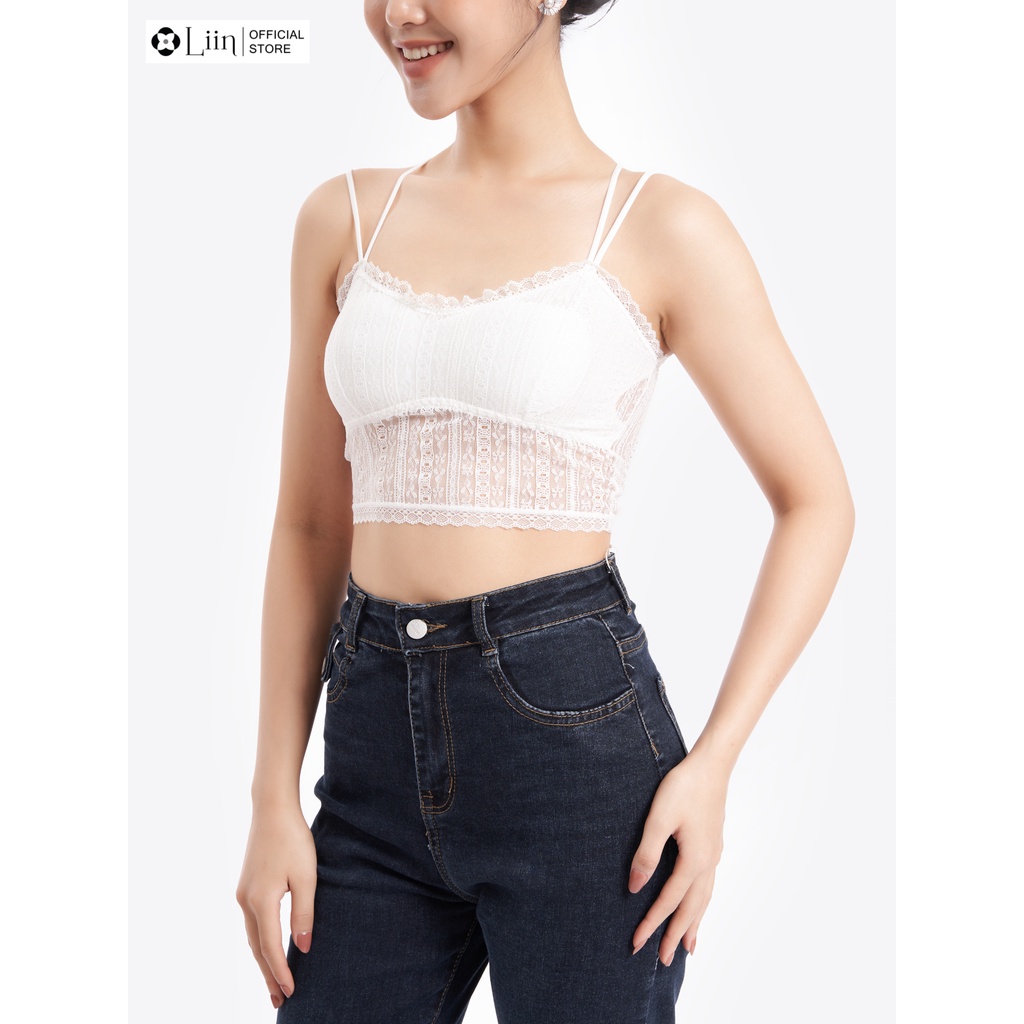 Áo bra Linbi den dây chéo mặc ôm, chất đẹp không dặm dễ mix đồ liin clothing A2172