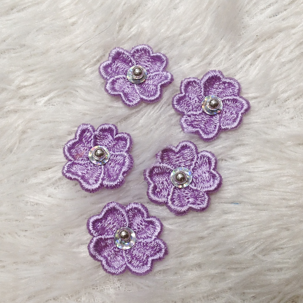 Hoa thêu bông voan đính cườm họa tiết trang trí quần áo váy đầm nhiều kiểu màu sắc