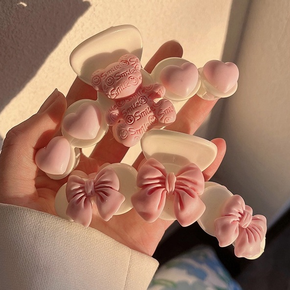 Kẹp Tóc Nơ Hồng Cỡ Lớn Hình Cá Mập Dễ Thương Thời Trang Mùa Hè