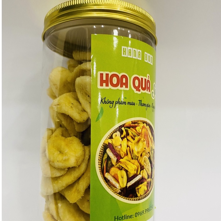 Chuối sấy không đường, chuối sấy ngon, đậm vị đóng túi zip,hũ 250-500g