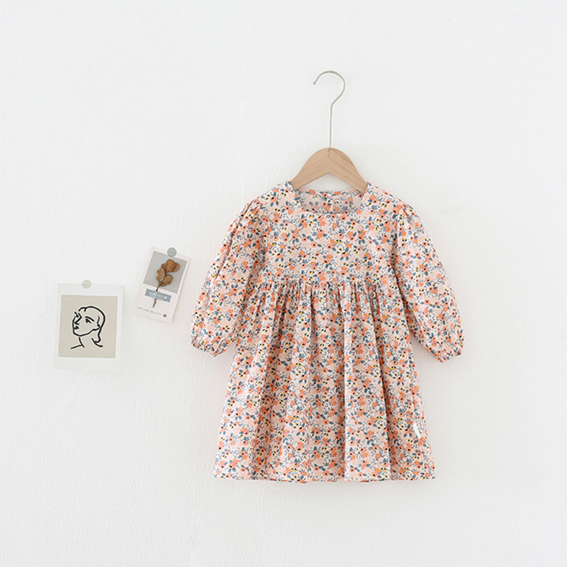 Đầm Hoa Tay Dài Xinh Xắn Dành Cho Bé Gái