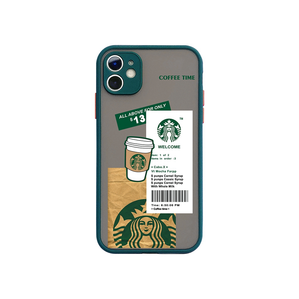 【Skin Feel+TPU Soft Edge】 case iphone 11 pro max case cover iphonoe 6 plus iphone 12 pro max case iphone 7 plus cover iphone 8 plus iphone xr iphone xs max iphone cover 6s iphone se2020 Phone Cas PC soft backplane Starbucks